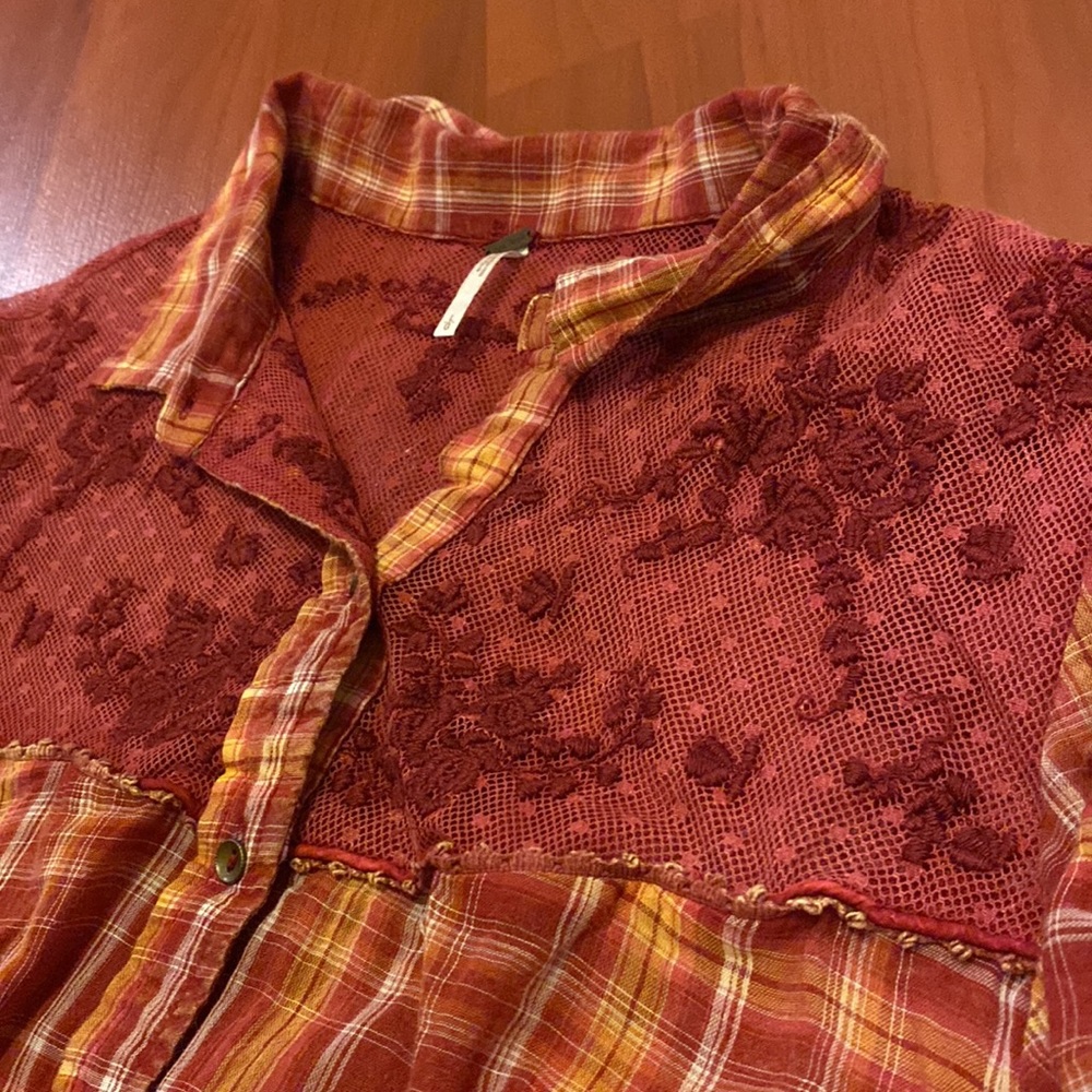 Free People Plaid Button Down - Picture 3 of 5